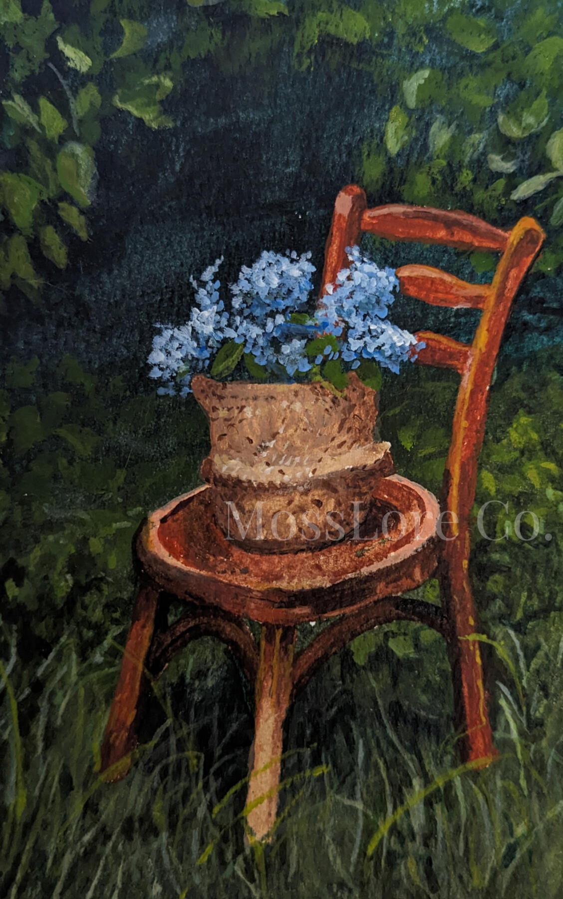 Hydrangea 5" x 7" Acrylic on watercolor paper.