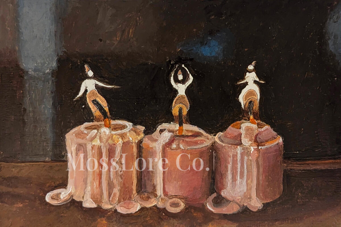 6x4 The Dancers- acrylic on copper.