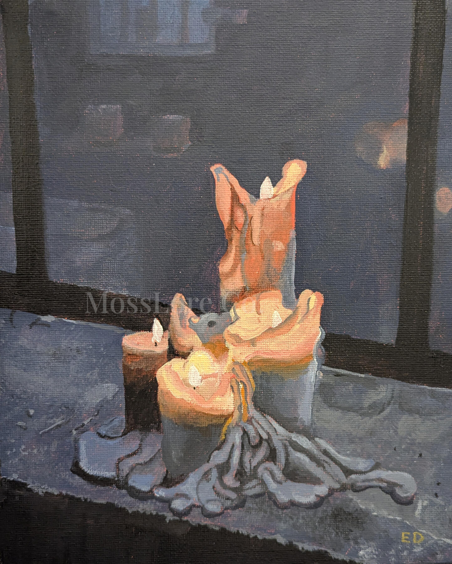 8x10 By the Light acrylic on canvas