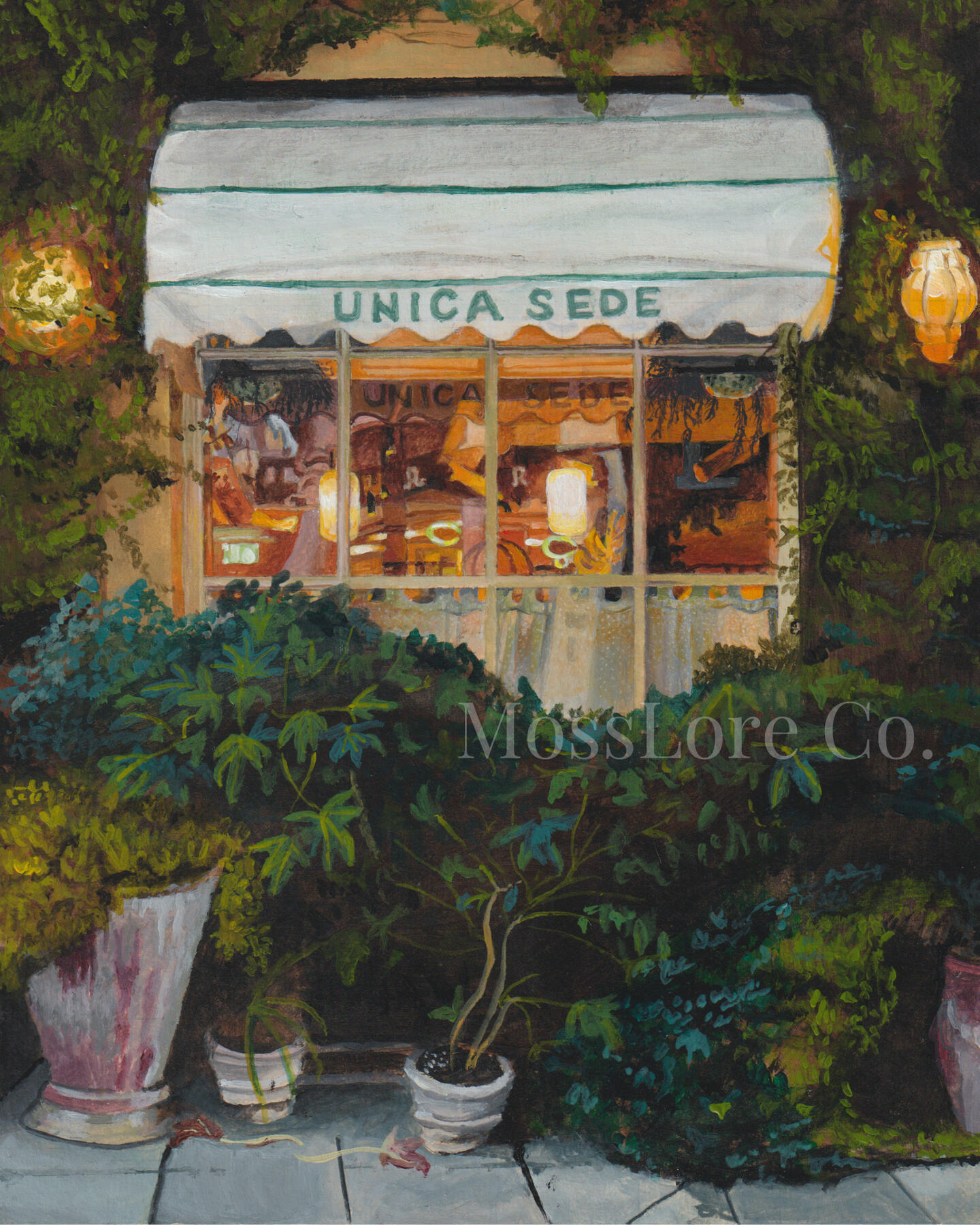 Quaint Cafe 8" x 10" Acrylic on watercolor paper