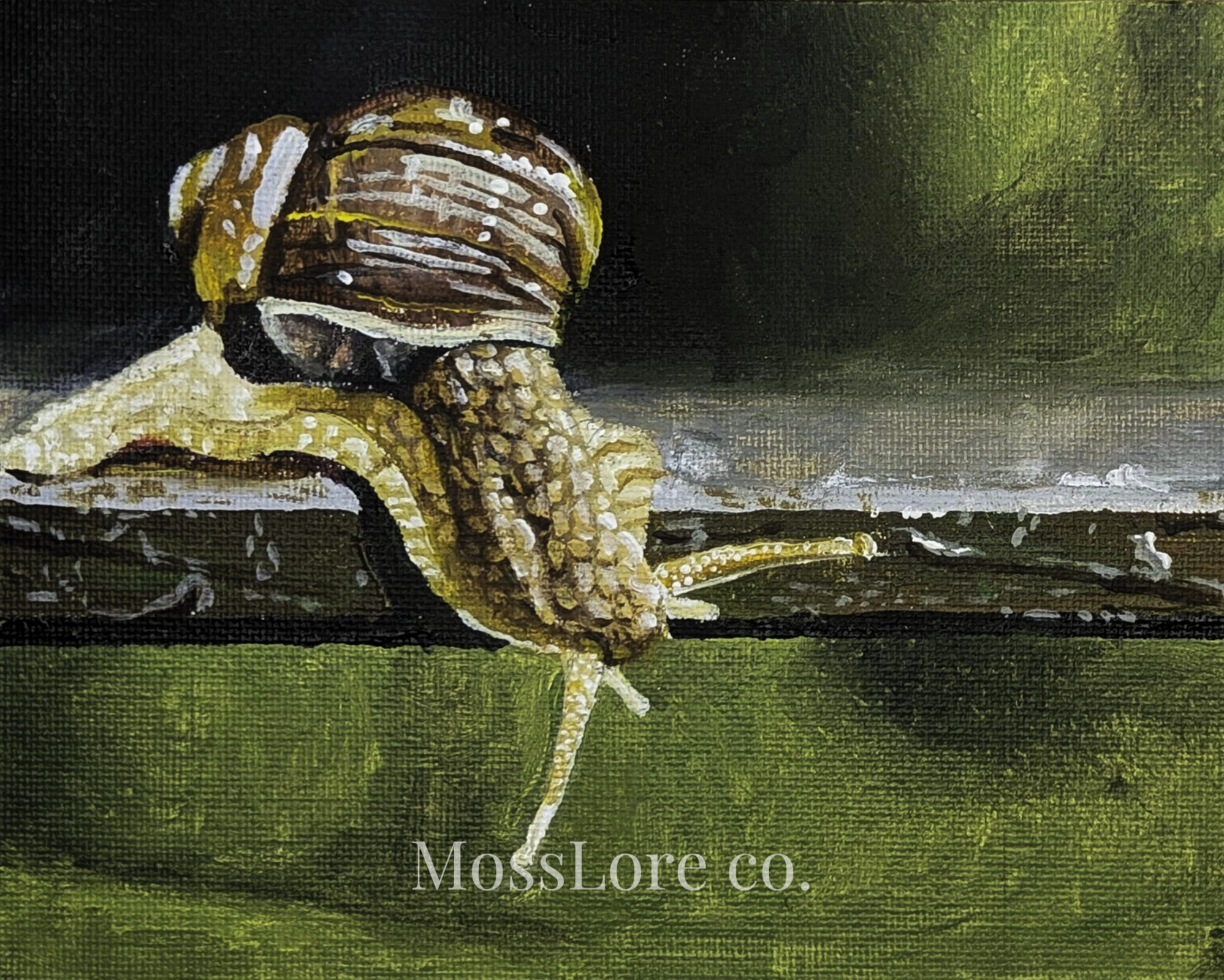 Snail 4x6 acrylic on panel